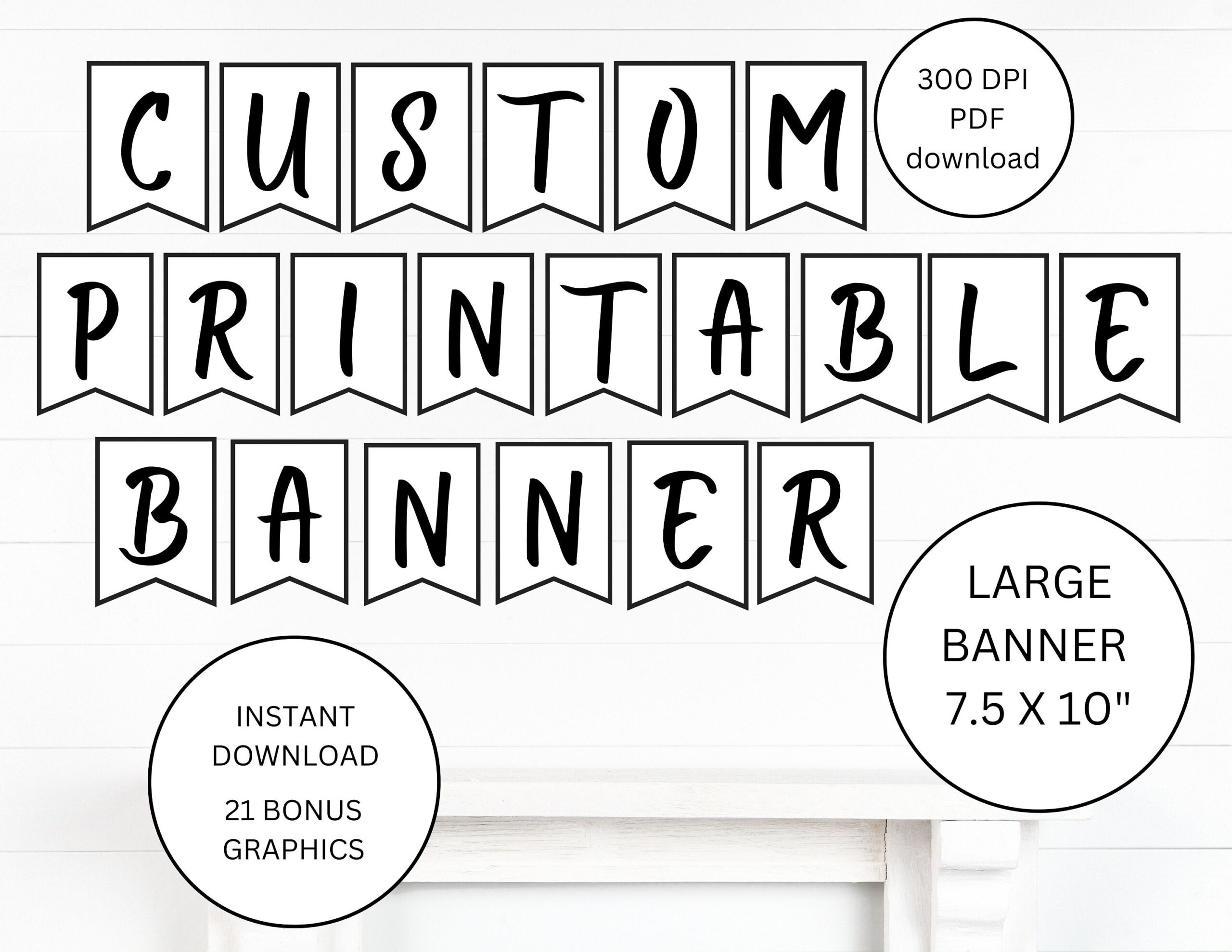 Printable PDF BANNER Printable Alphabet Letter Banner Printable 