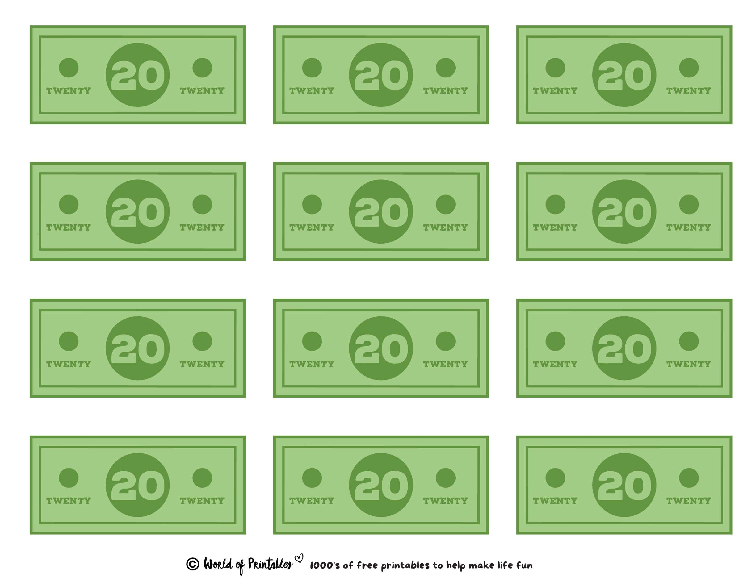 Free Printable Fake Money Template