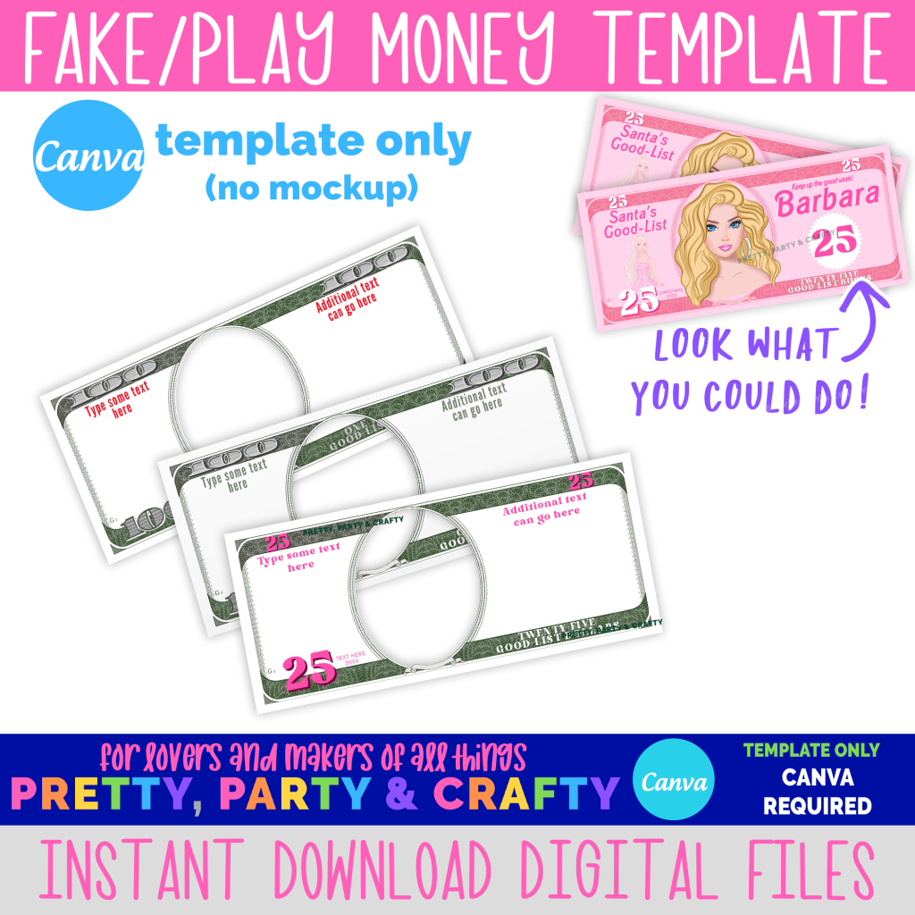 Printable Play Money Template Make Your Own In Canva Pretty Printable Play Money Template Make Your Own In Canva Pretty