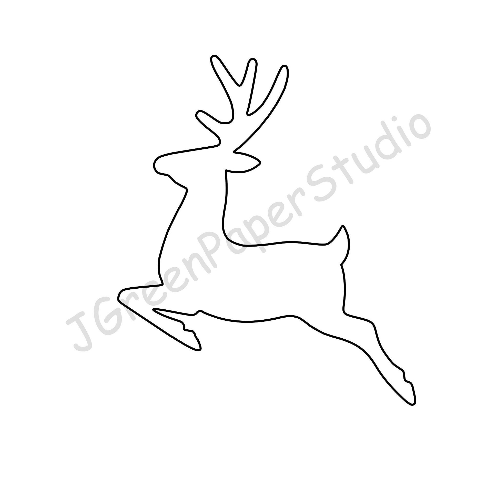Printable Reindeer Template pdf Digital Download Reindeer Kids Holiday Coloring Page Kids Craft Stencil 7 5 Inch Buck Deer Scrapbooking Etsy