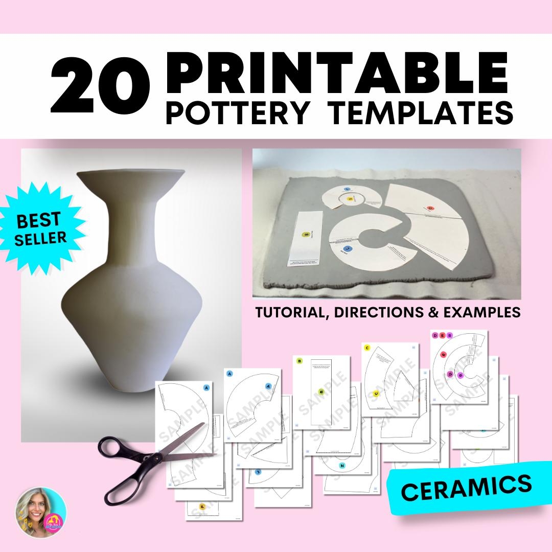 Printable Slab Pottery Template Etsy Printable Slab Pottery Template Etsy