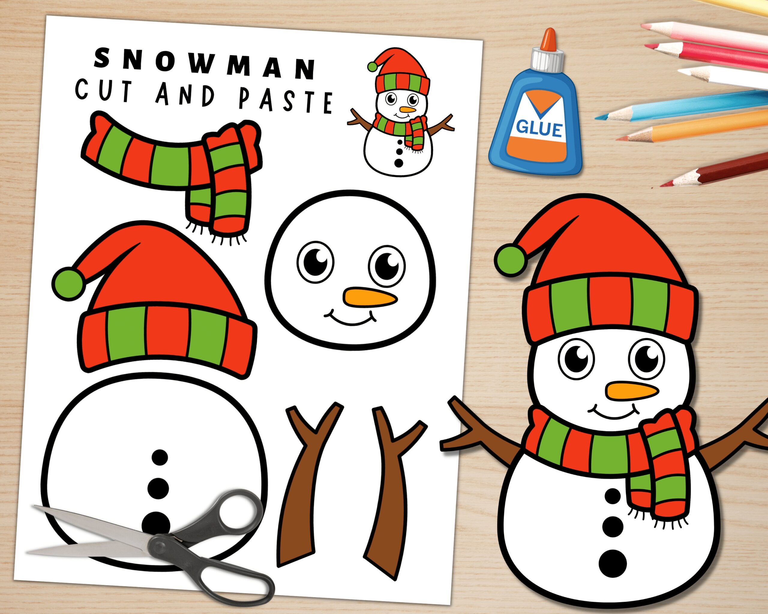 Snowman Template Printable Pdf Free Download