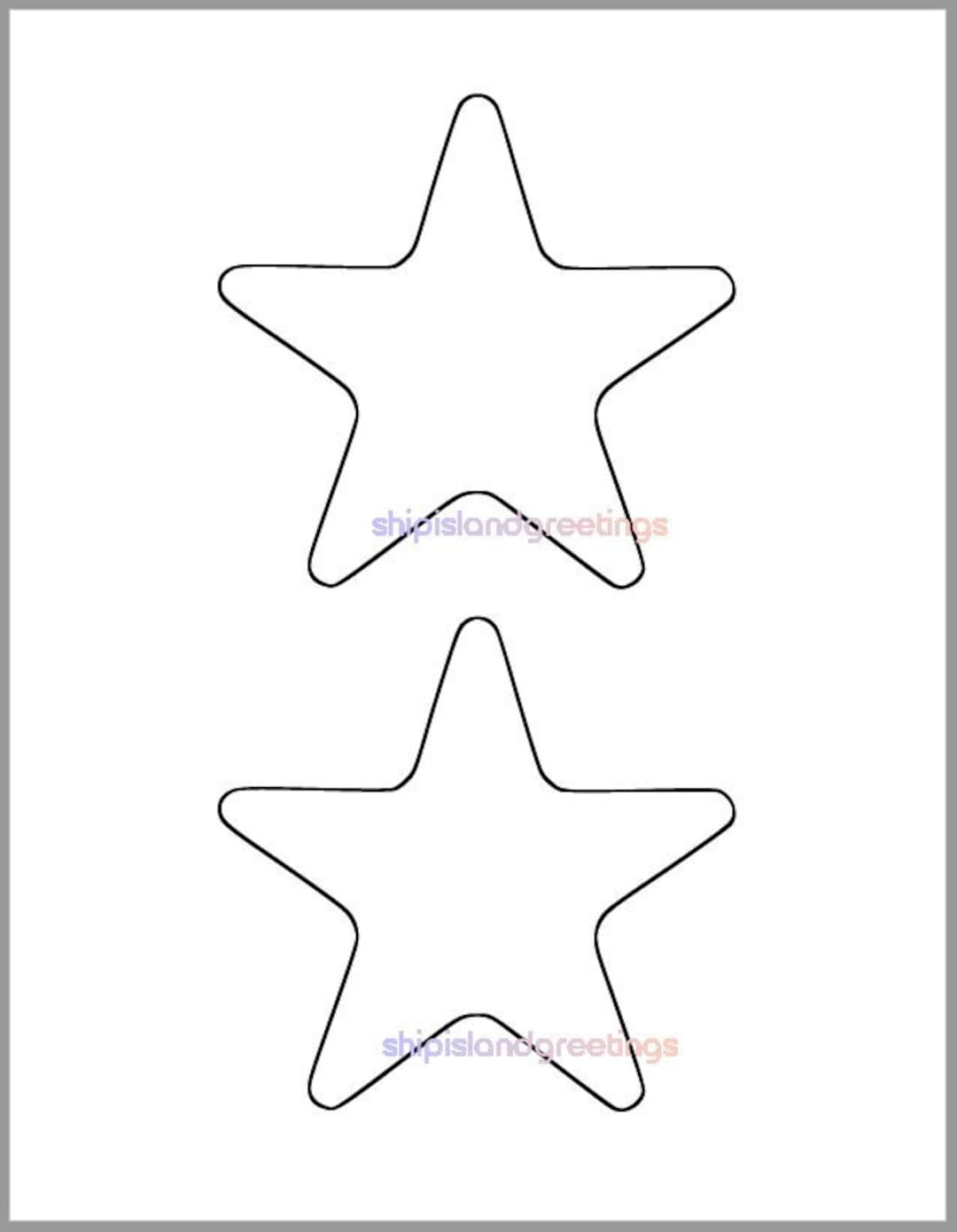 Printable Star Template 4 5 Inch Starfish Cutout baby Shower Decor diy 4th Of July kids Crafts coloring Page classroom Decor printable Star Etsy