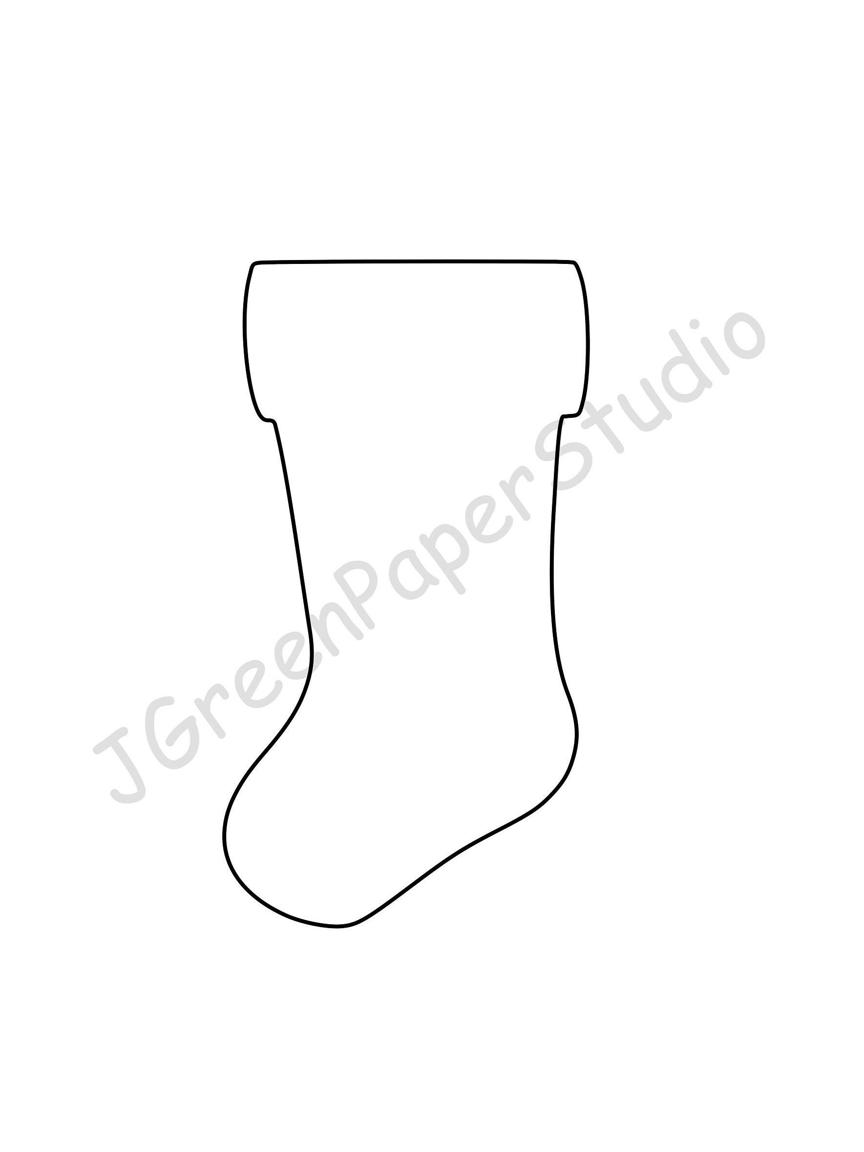 Printable Stocking Template pdf Digital Download Stocking Kids Holiday Coloring Page Crafts Stencil 7 inch Stocking Christmas Bulletin Board Etsy Canada