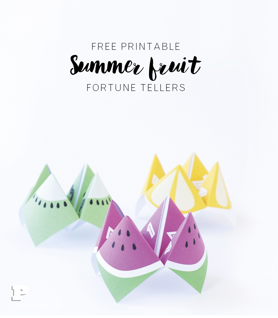 Printable Summer Fruit Fortune Tellers Pysselbolaget