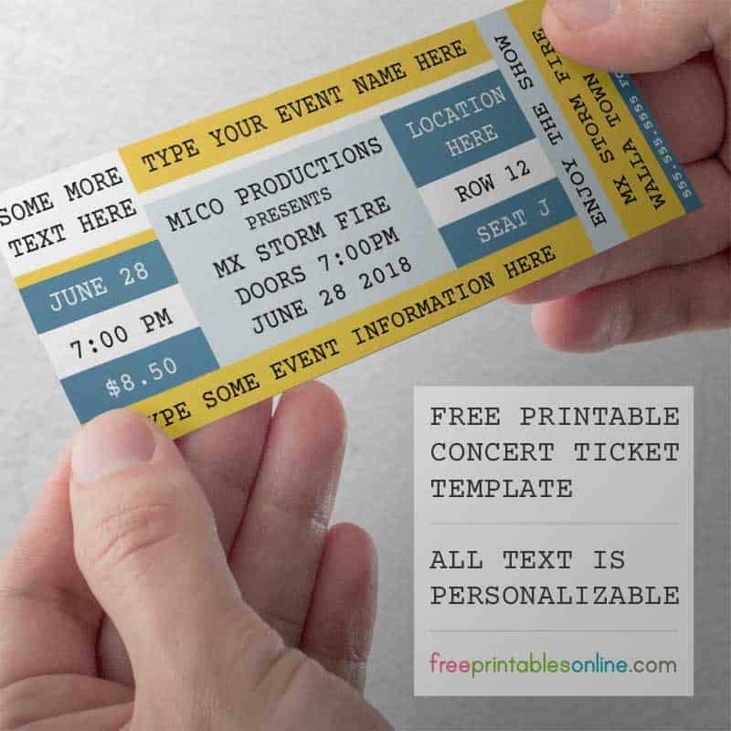 Free Printable Concert Ticket Template