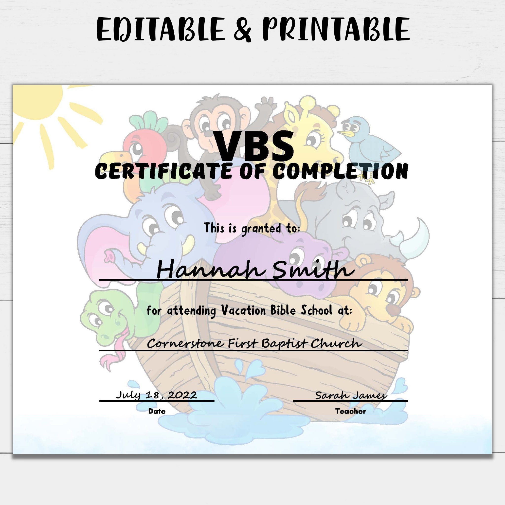 Free Printable Vbs Certificate Template Free Printable Vbs Certificate Template