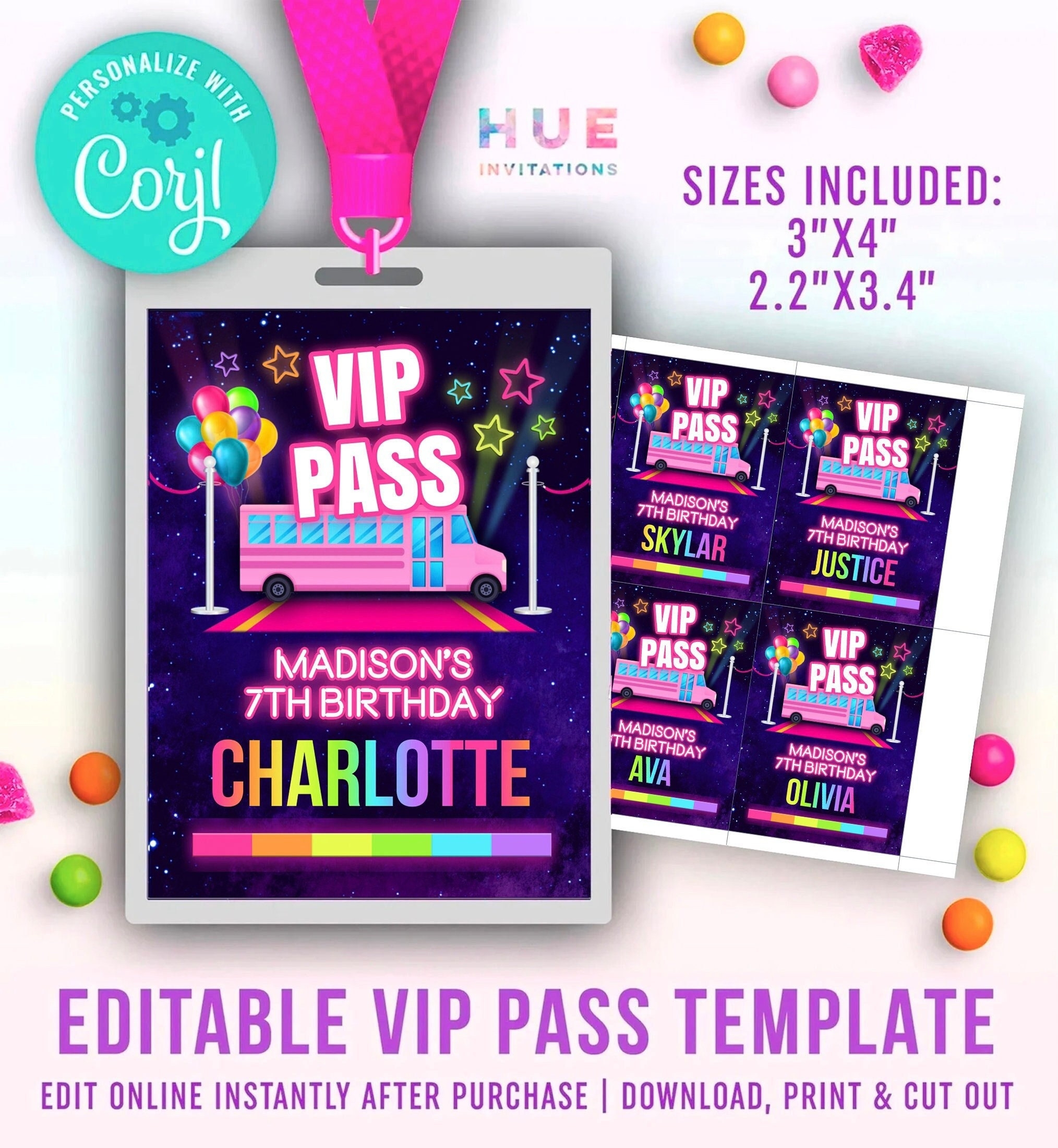Printable Vip Pass Etsy