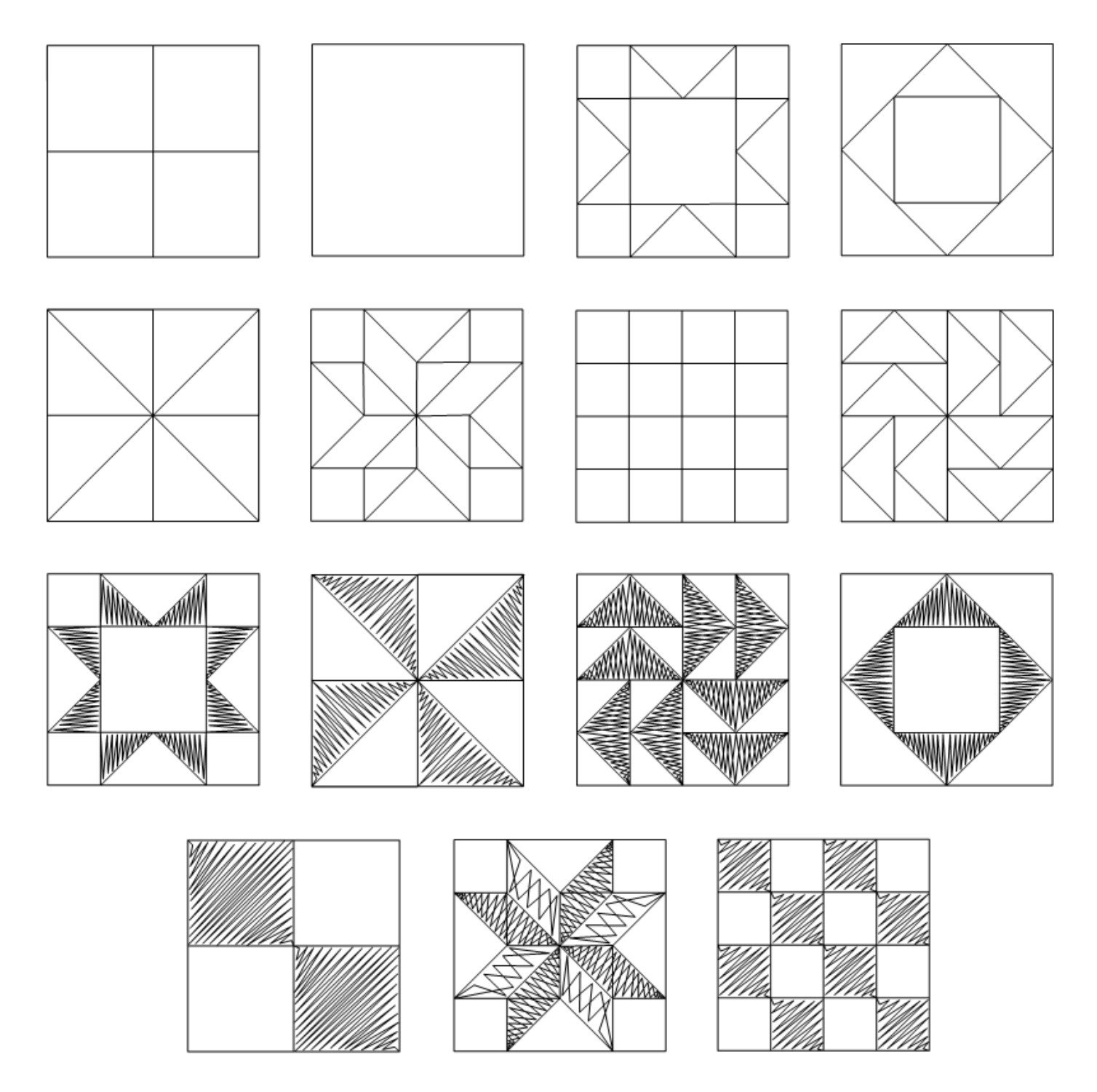 QB Quilt Block Template Set