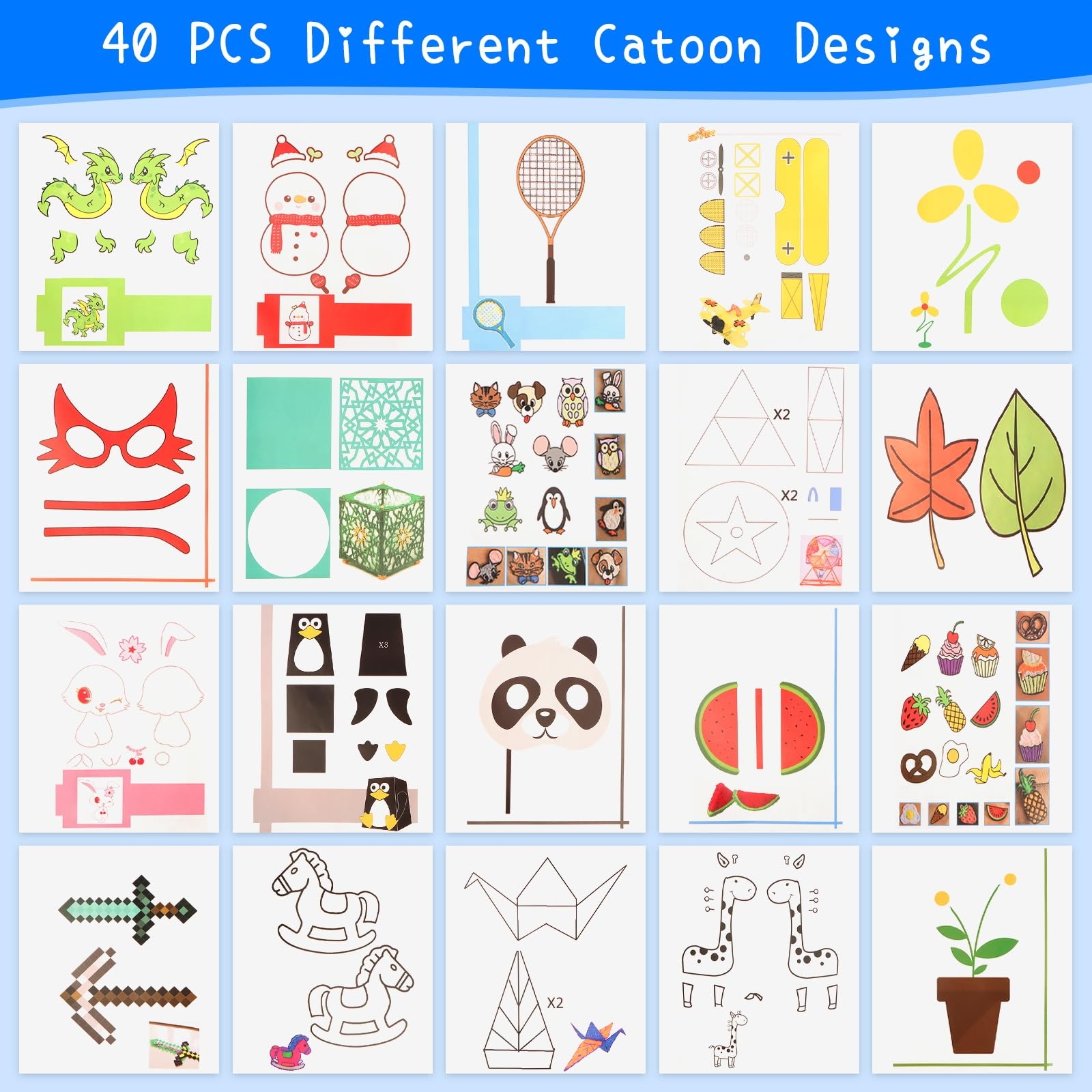 QLOUNI 3D Printing Pen Template Colourful 40 Patterns Thick Paper Template 3D Pen Templates Book 3D Printer Drawing Shape 3D Pen Template For Children Beginners 3D Pen Accessories DIY Gift Amazon co uk 