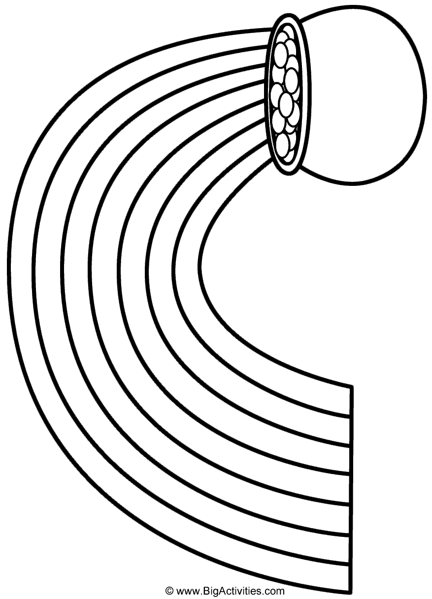 Rainbow And Pot Of Gold Landscape Coloring Page St Patrick s