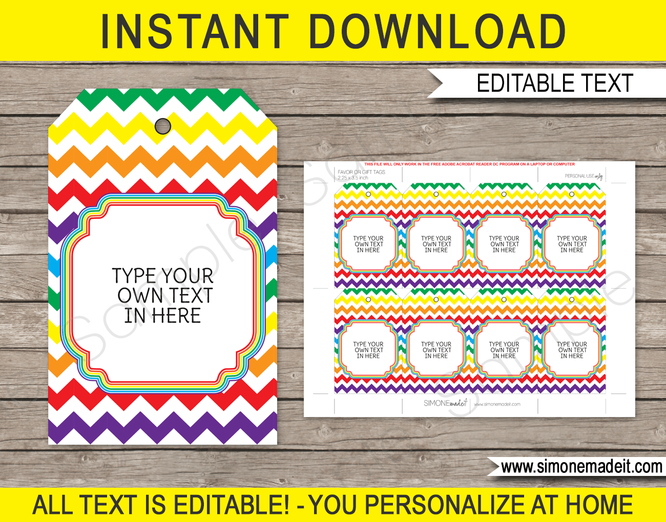 Free Favor Tag Template Printable