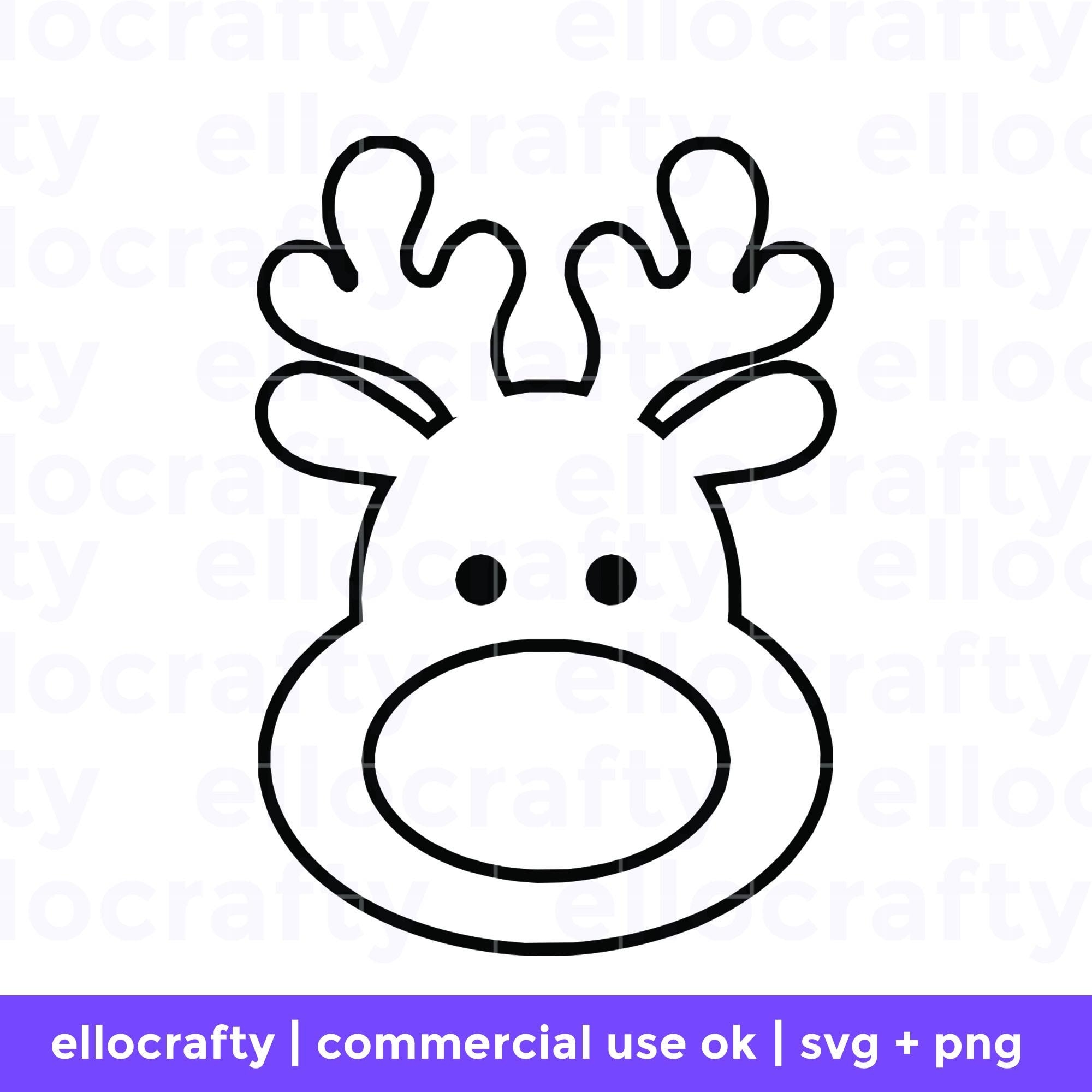 Reindeer Head Template Etsy Reindeer Head Template Etsy