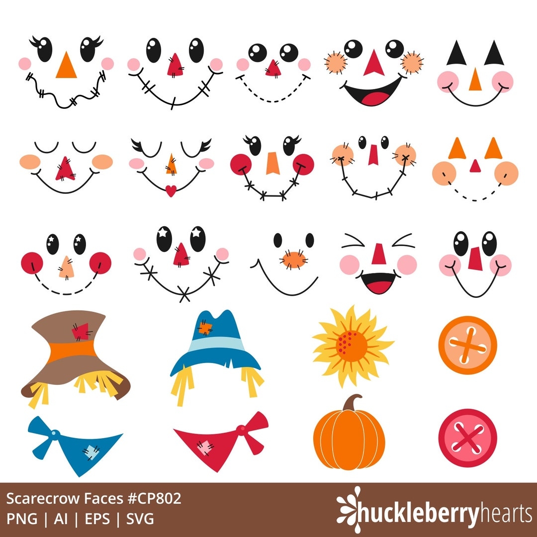Scarecrow Faces Clipart Fall SVG Bundle Thanksgiving PNG Cute Scare Crow Printable Small Commercial Use Etsy Scarecrow Faces Clipart Fall SVG Bundle Thanksgiving PNG Cute Scare Crow Printable Small Commercial Use Etsy