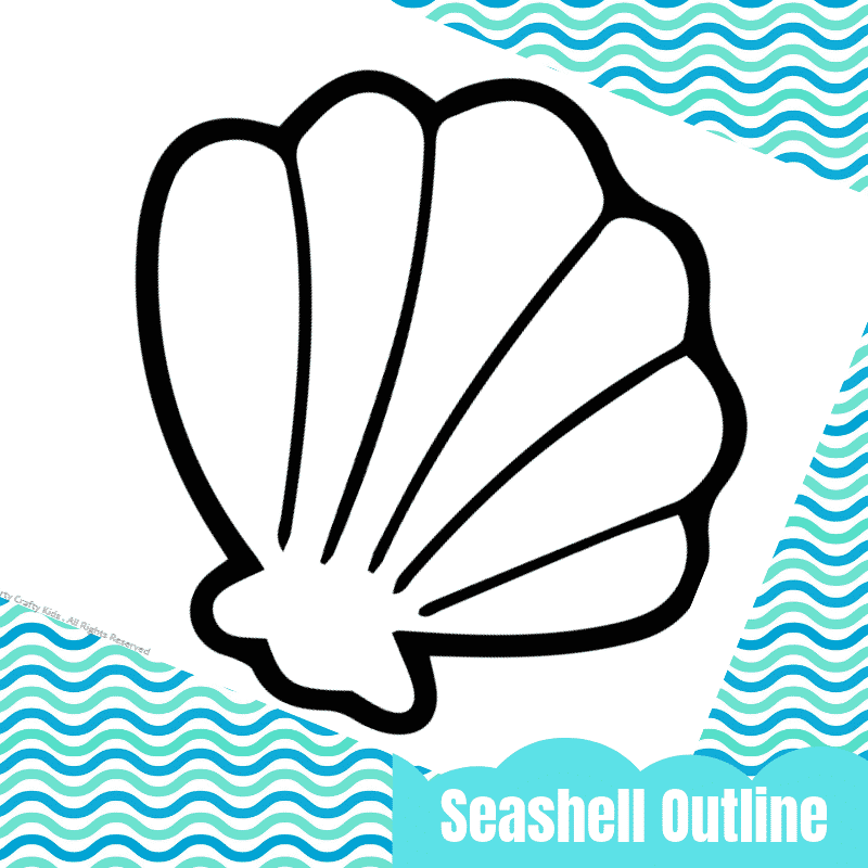 Seashell Outline Version 1 Arty Crafty Kids