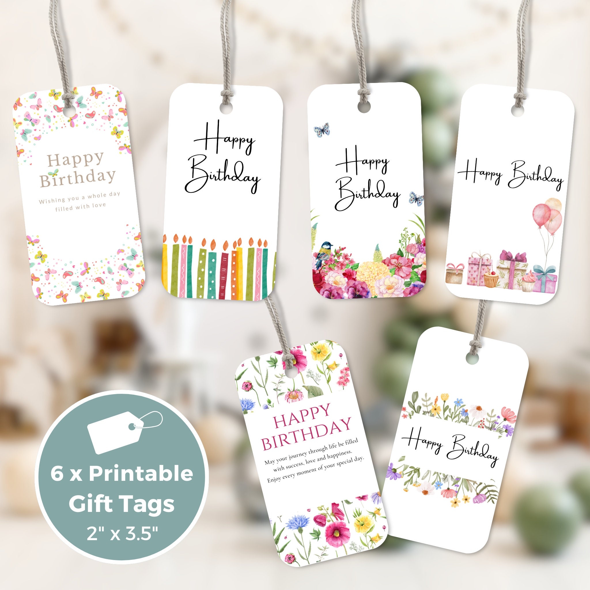 Selection Of Birthday Gift Tags Printable Happy Birthday Gift 