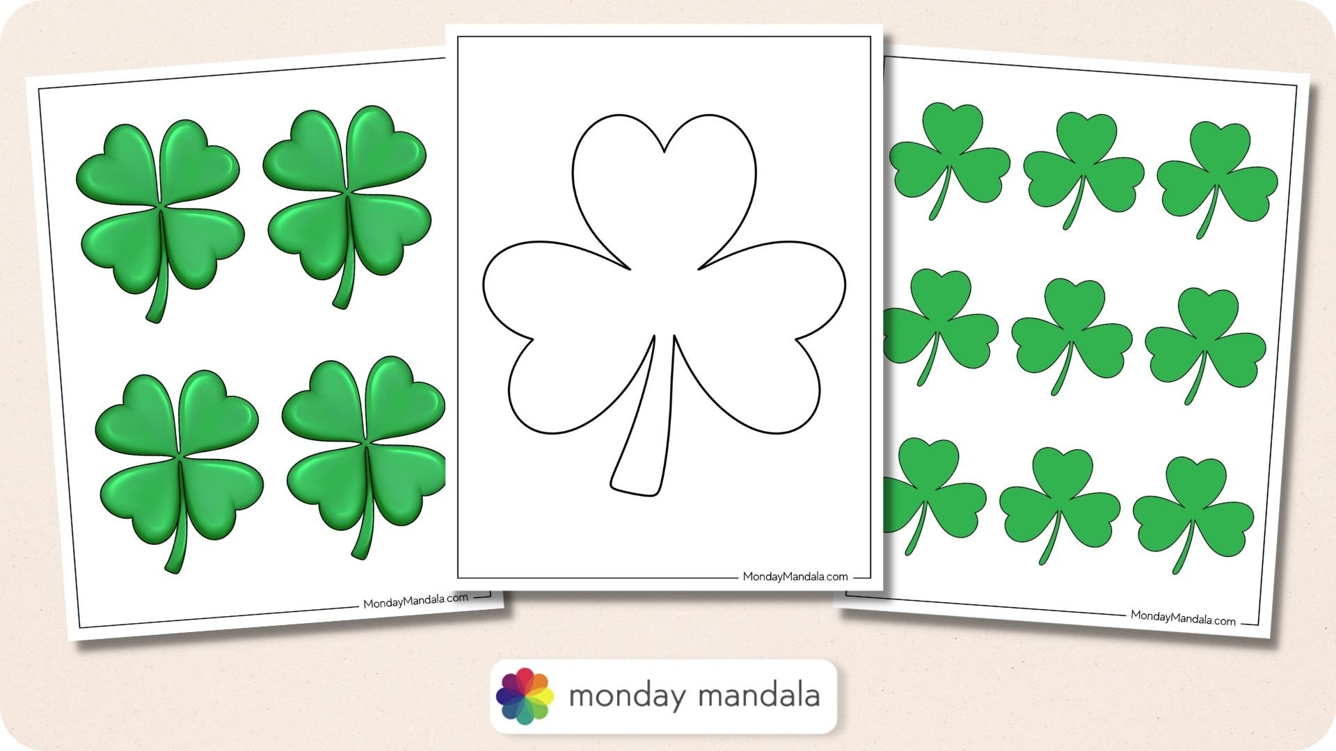 Shamrock U0026 Four Leaf Clover Templates Free Printables 