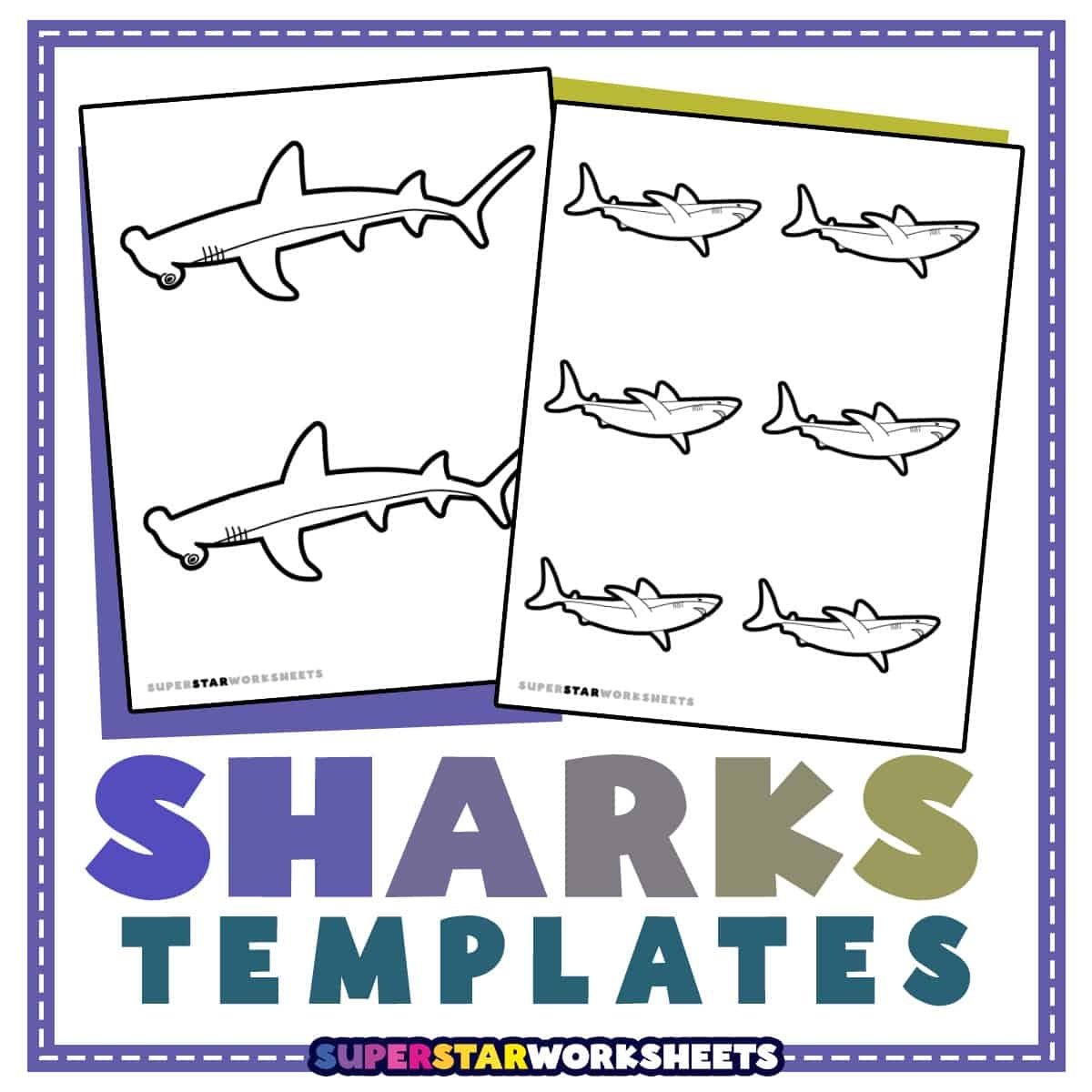 Shark Template Superstar Worksheets
