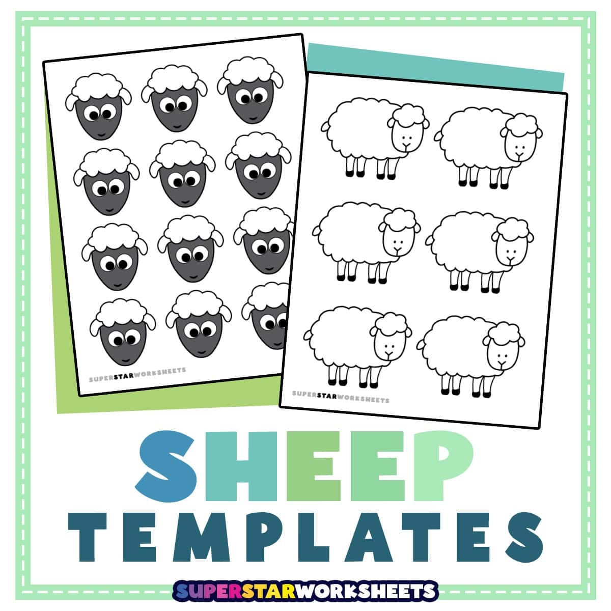 Sheep Template Superstar Worksheets