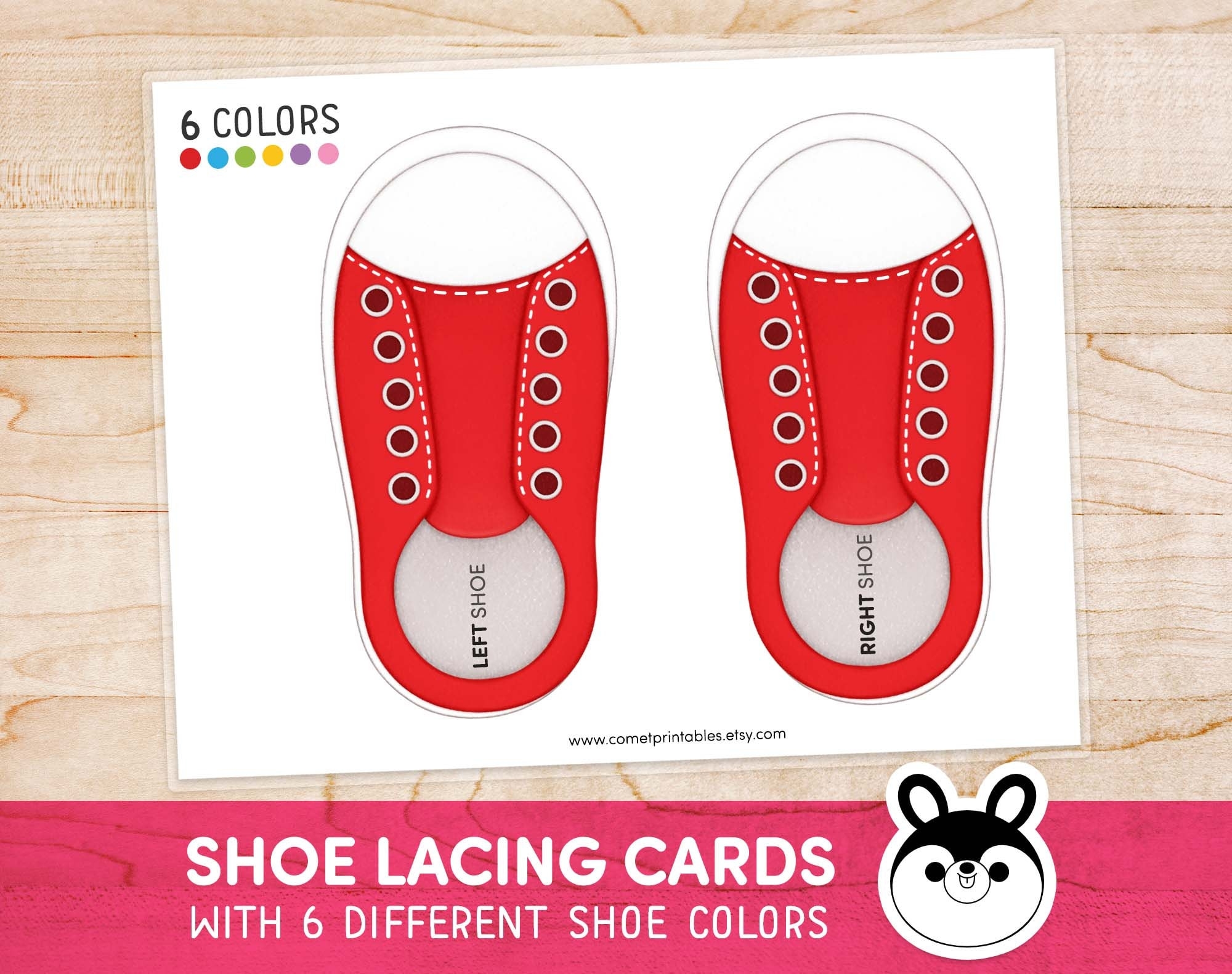 Shoe Lacing Practice Printable Shoe Tying Cards Lacing Worksheets Toddler Shoelaces Activity Busy Book Pages Learning Binder Preschool Etsy
