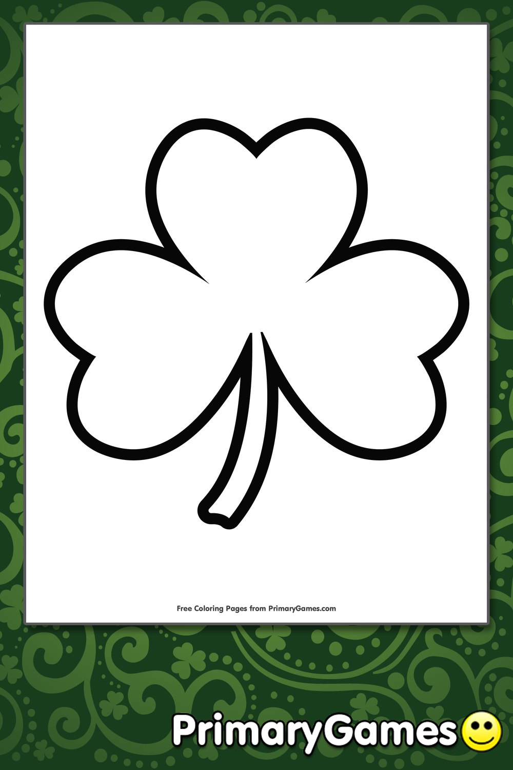 Simple Shamrock Outline Coloring Page FREE Printable PDF From