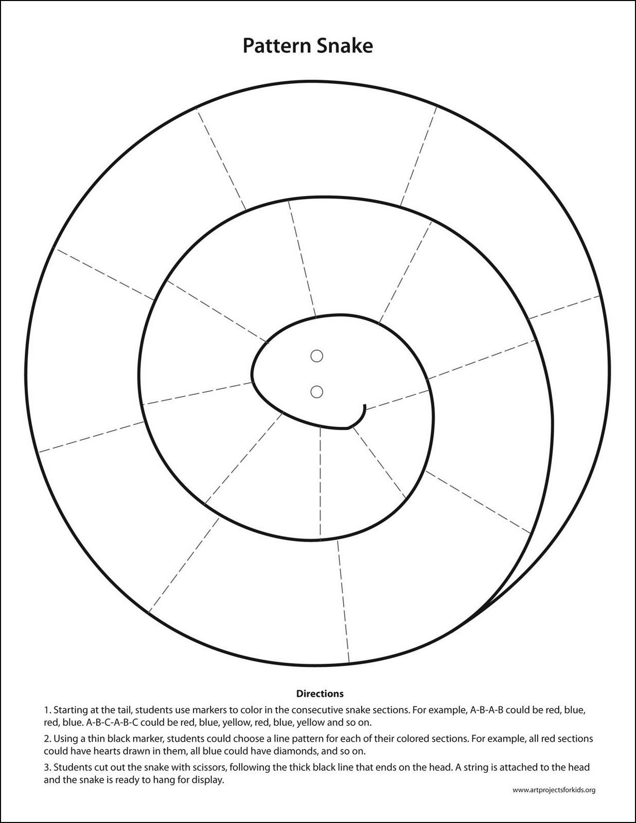 Snake Template Free Printable