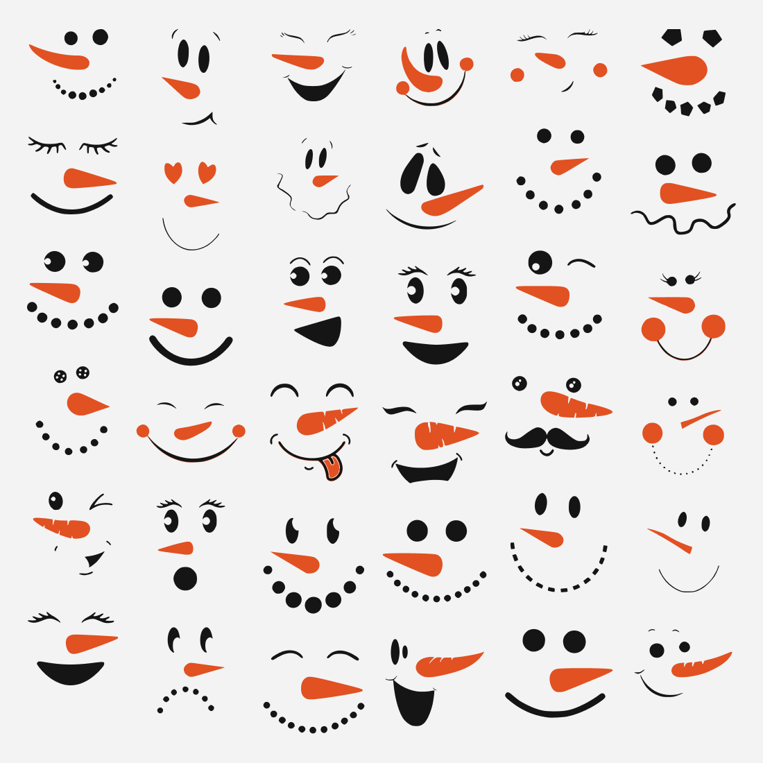 Snowman Face SVG Collection