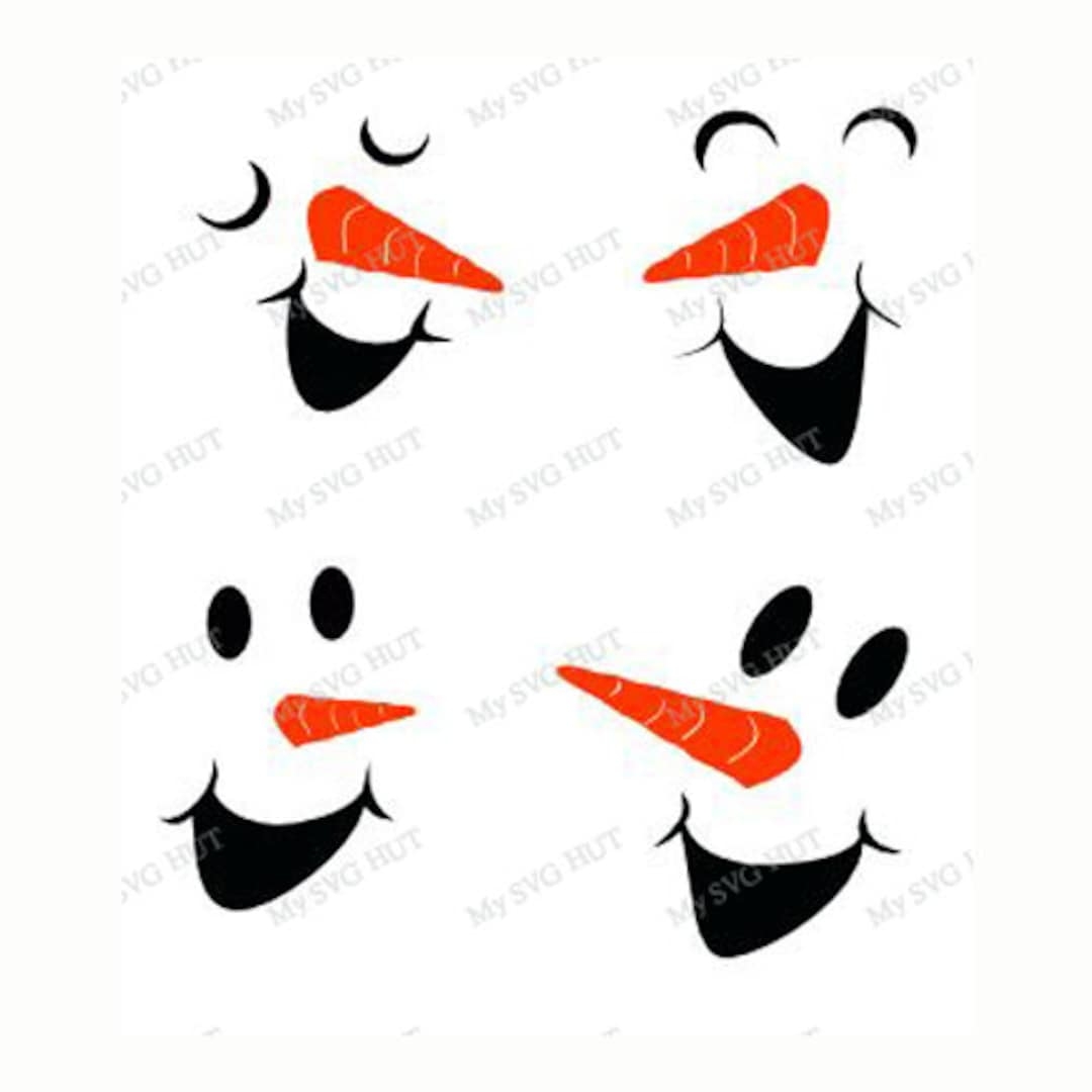 Snowman Faces Set 2 Template Etsy Snowman Faces Set 2 Template Etsy
