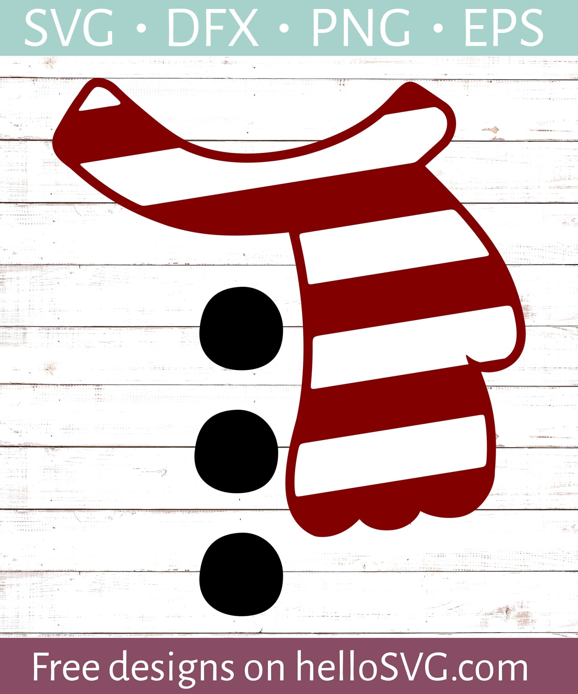 Snowman Scarf SVG Free SVG Files HelloSVG