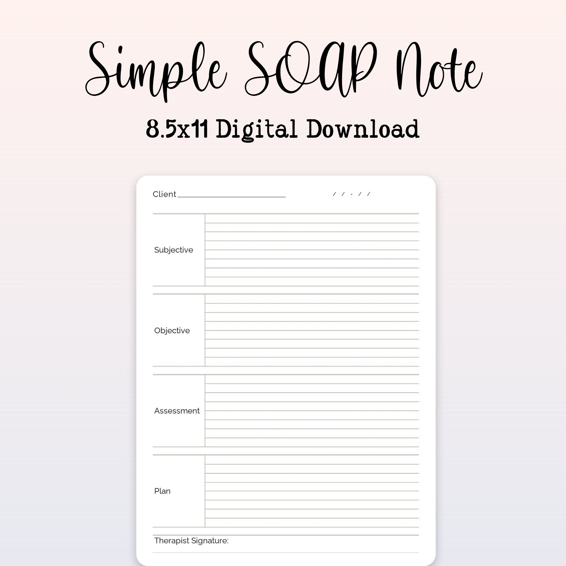 Free Printable Soap Note Template Free Printable Soap Note Template