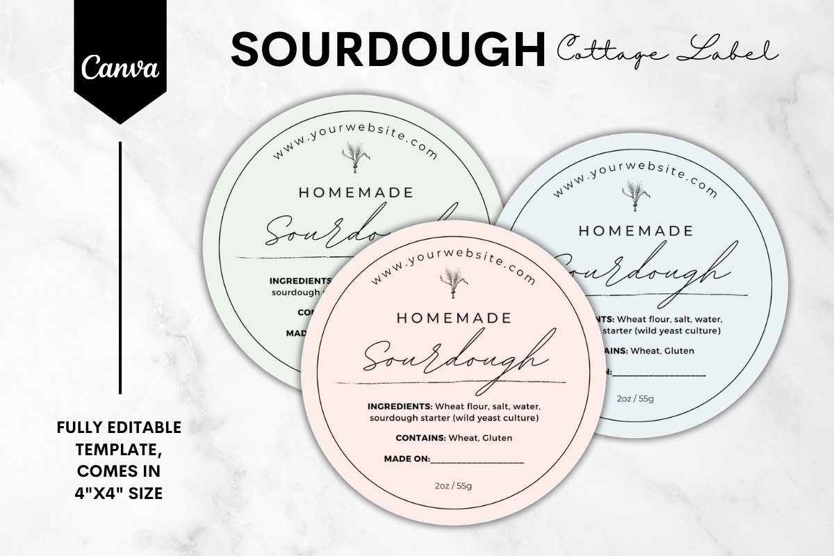 Sourdough Cottage Food Label Canva Template 3531333