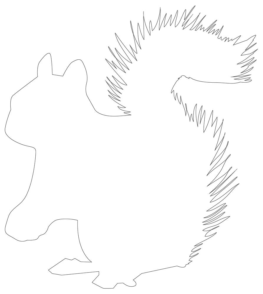 Squirrel Outline Black U0026 White Squirrel Line Art