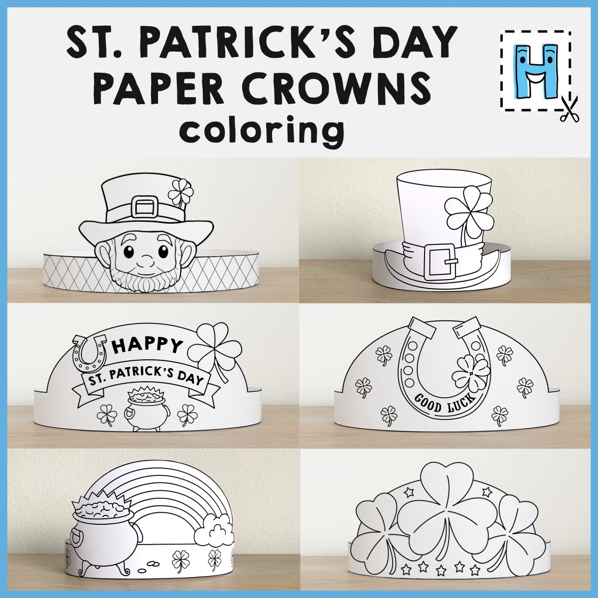 St Patrick s Day Paper Hats Leprechaun Shamrock Printable Paper St Patrick s Day Paper Hats Leprechaun Shamrock Printable Paper