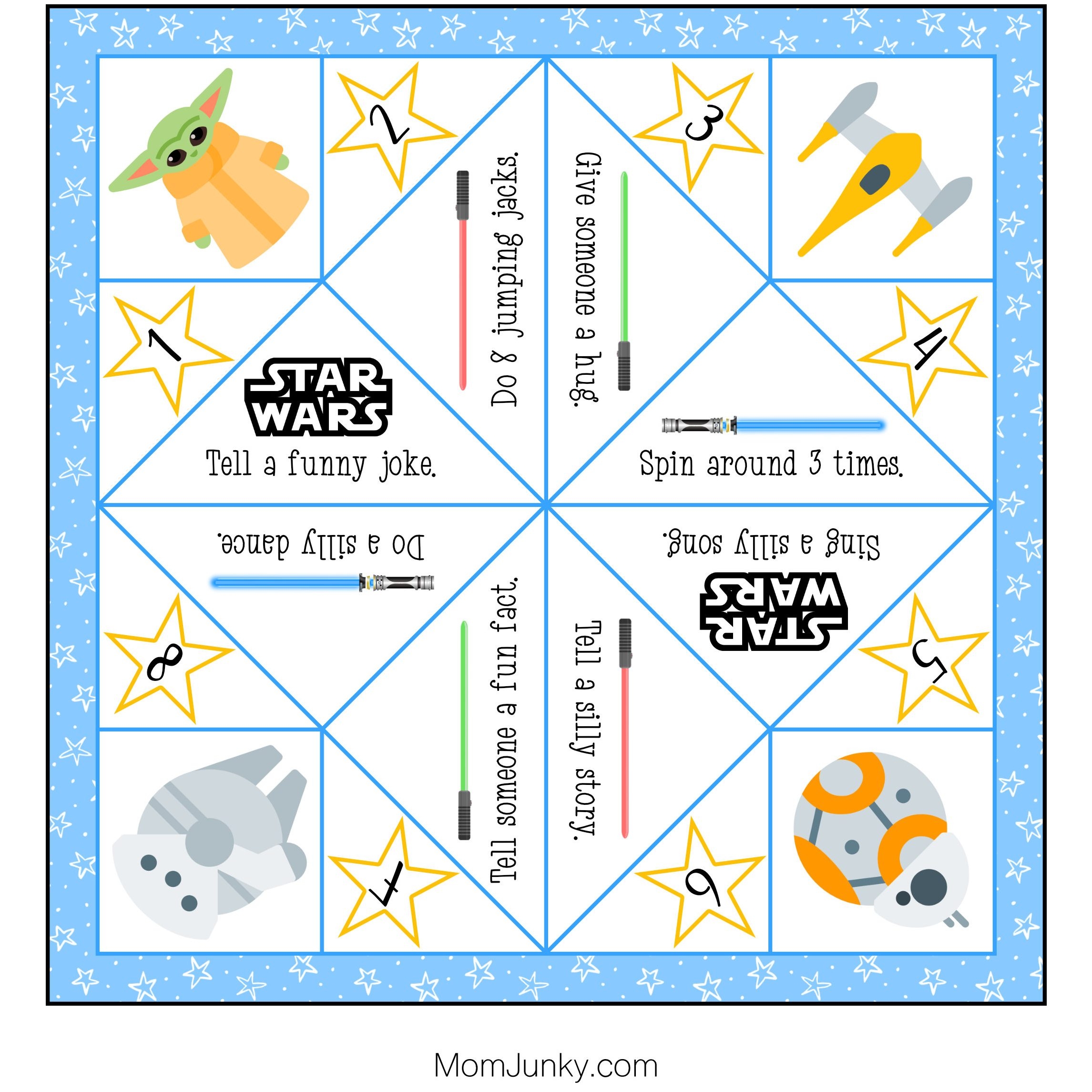 Star Wars Origami Fortune Teller Printables Included Mom Junky Worksheets Library