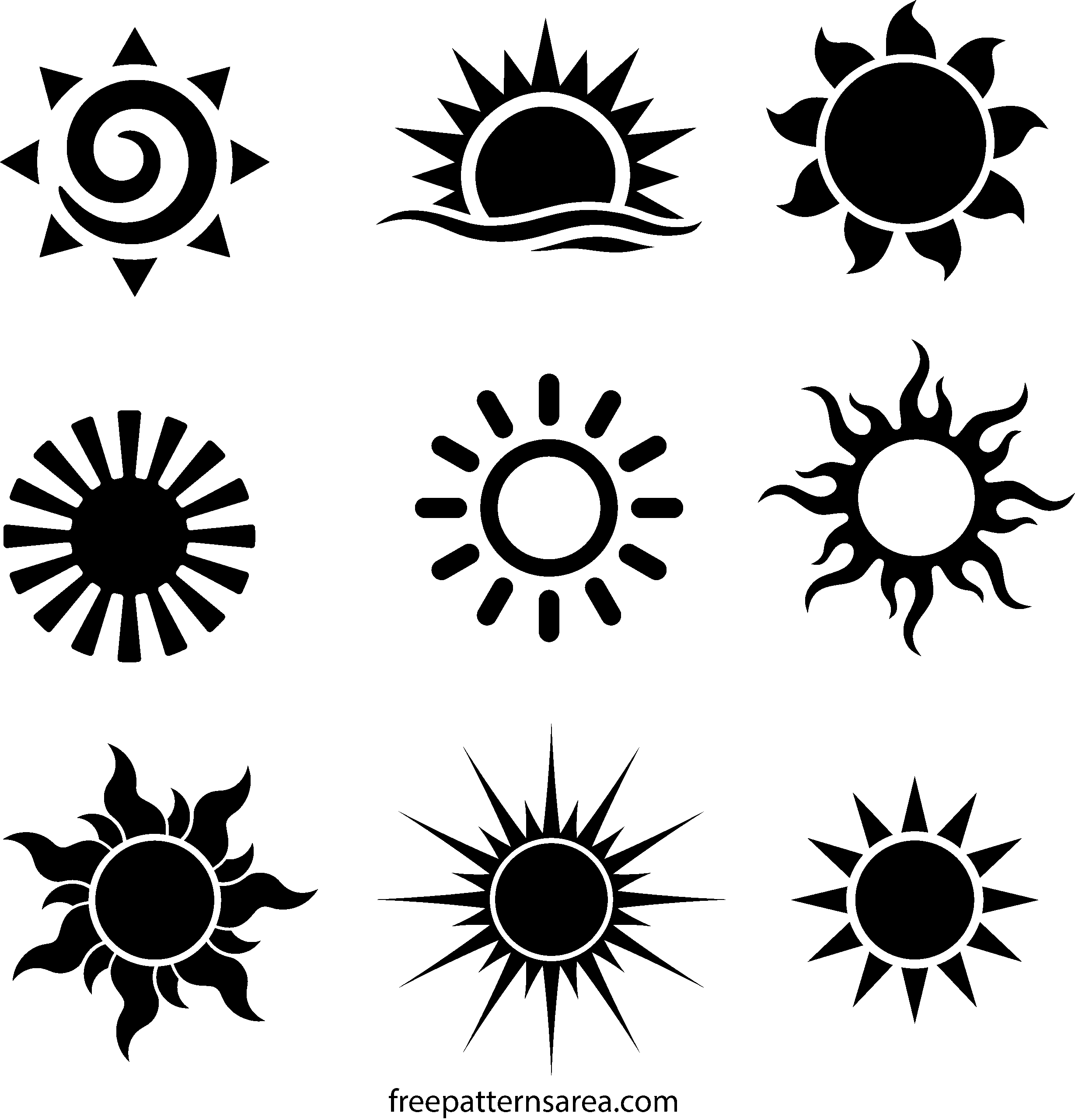 Sun Vector Files Free Printable Stencils Templates