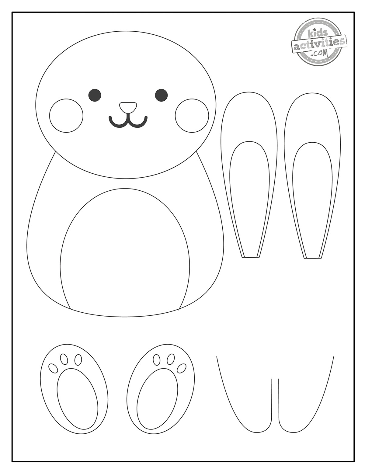 Super Cute Bunny Template To Print Kids Activities Blog