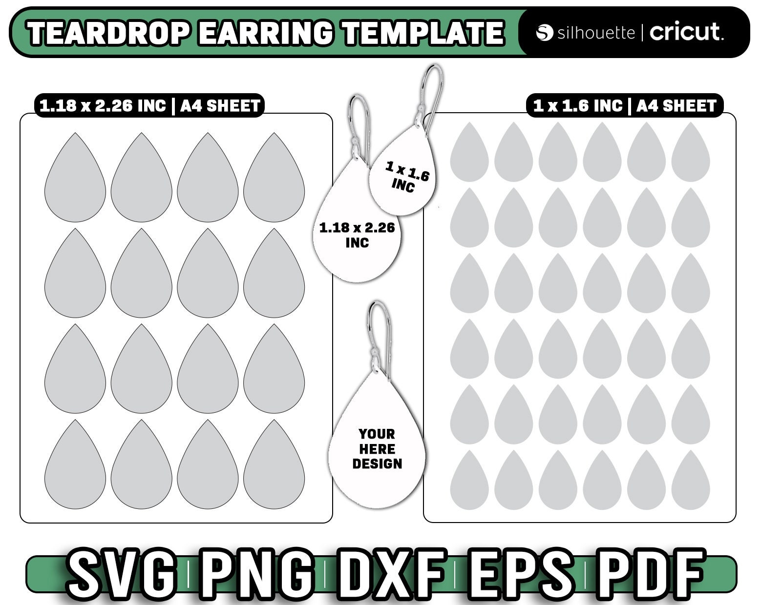 Teardrop Earring Template Sublimation Earring Template 1x1 6 1 18x2 26 Earring Template For Sublimation Earring Template Svg Etsy