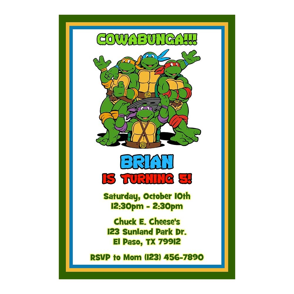 Teenage Mutant Ninja Turtles Invitations 4 General Prints