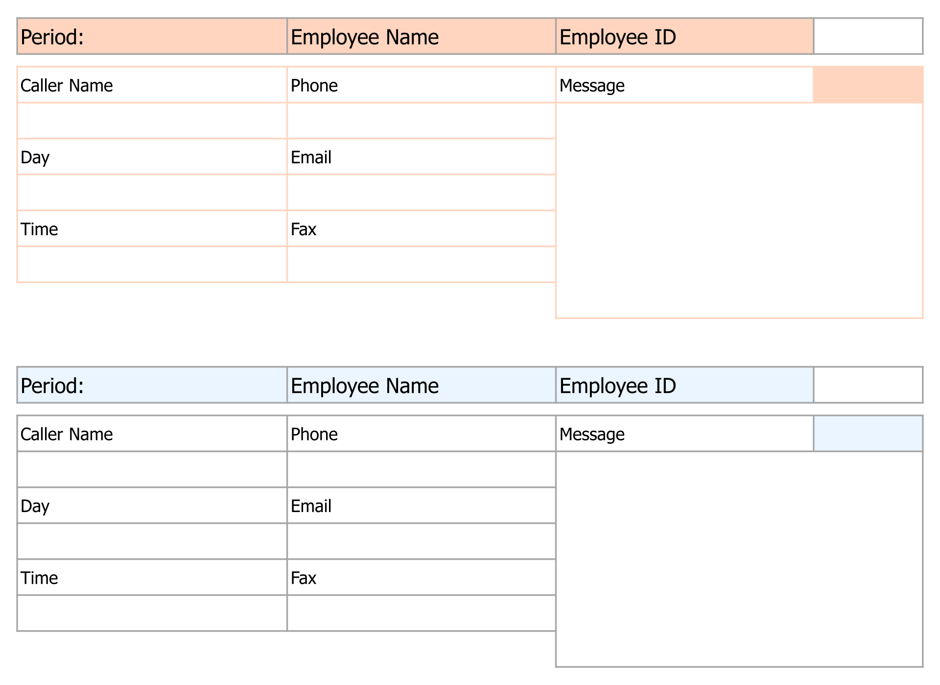 Pdf Free Printable Phone Message Template