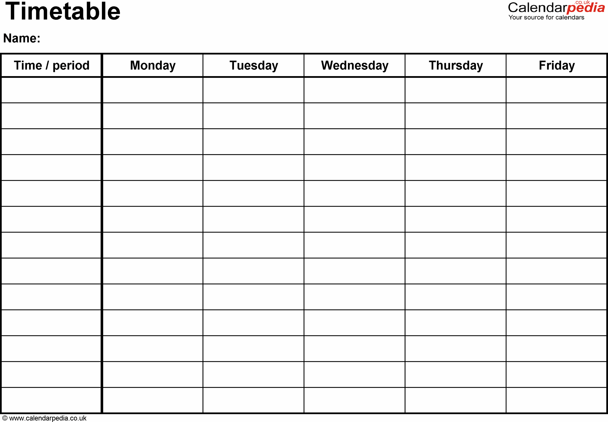 Timetable Templates For Microsoft Word Free And Printable