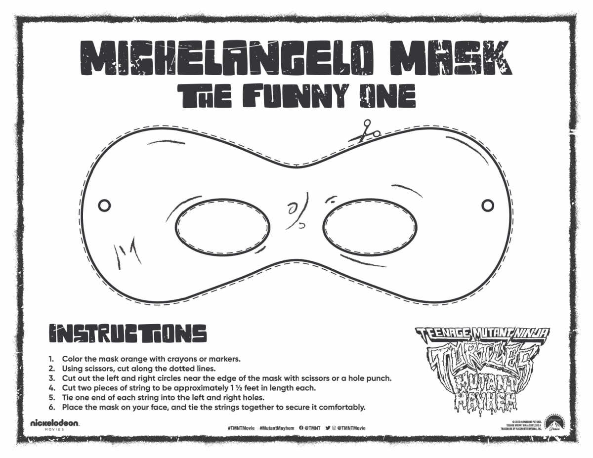 TMNT Free Printable Michelangelo Mask Mama Likes This TMNT Free Printable Michelangelo Mask Mama Likes This