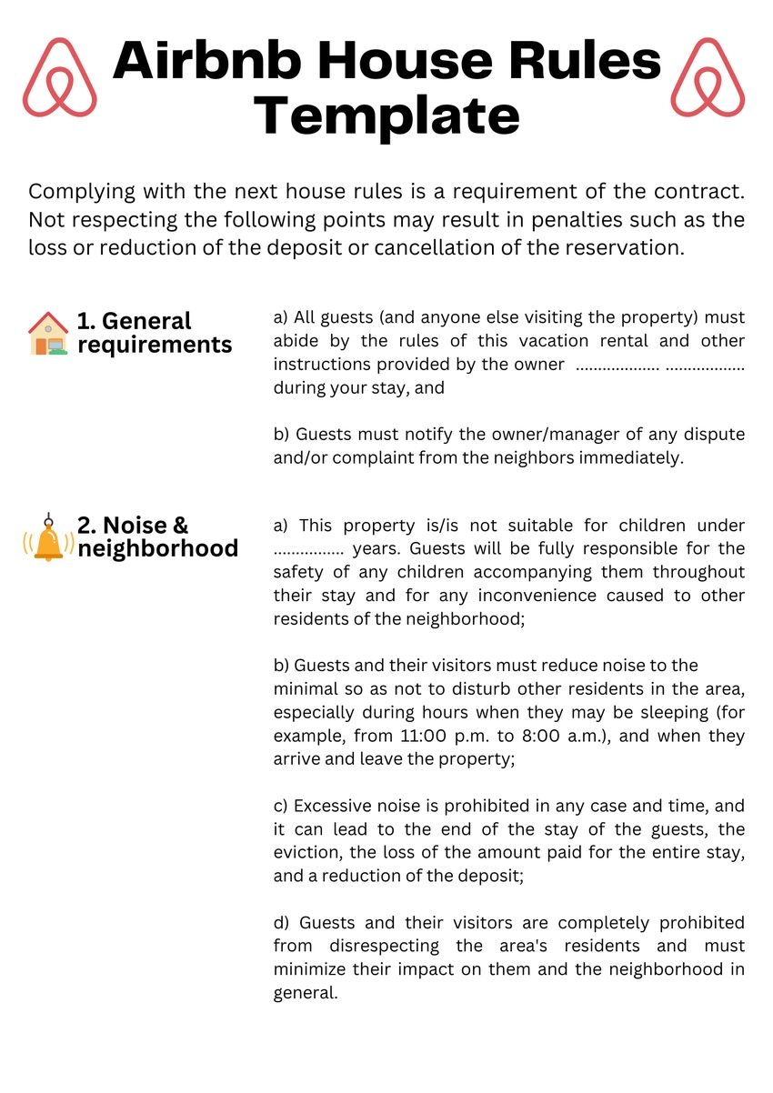 Top 18 Airbnb House Rules For Guests Tips U0026 Free Template