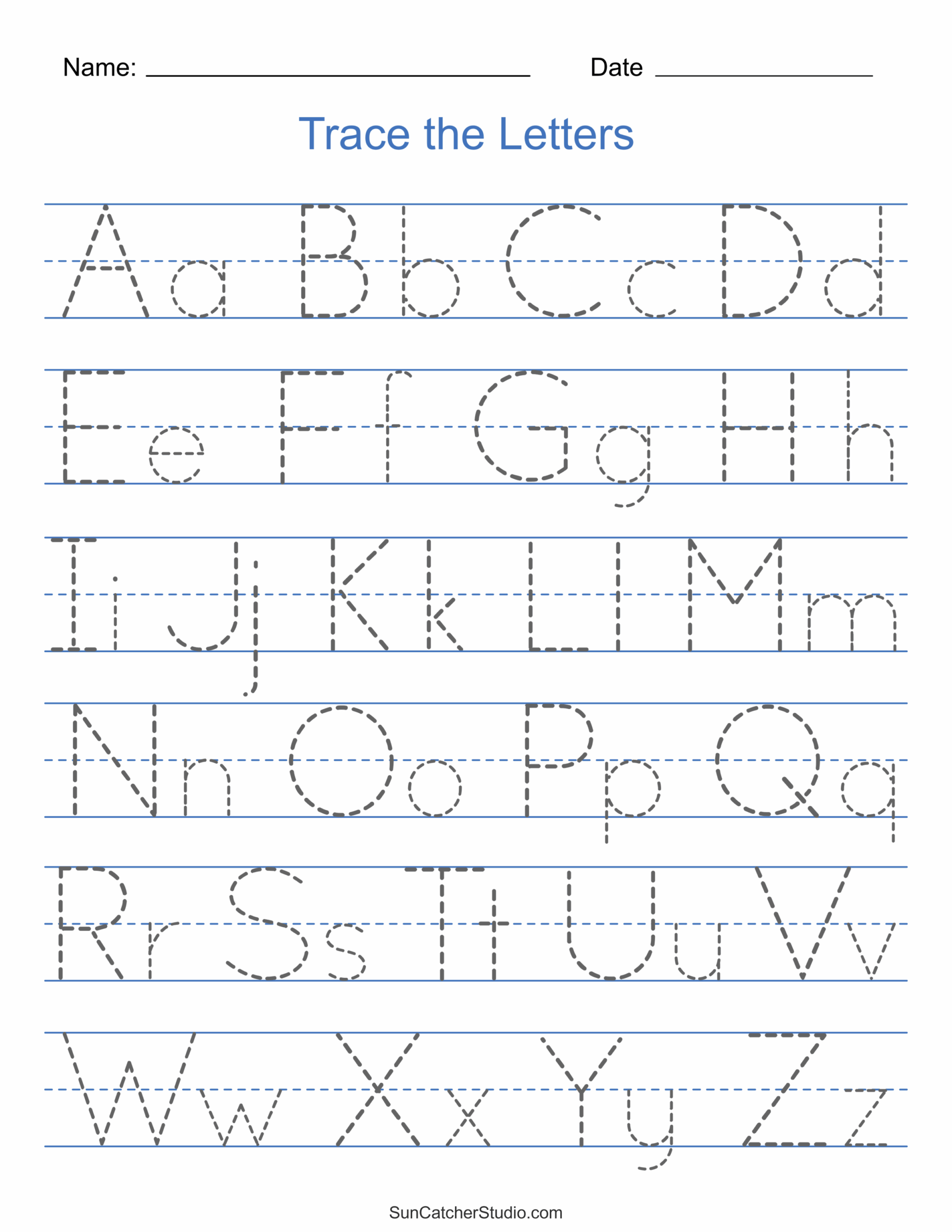 Tracing Alphabet Letters Printable Handwriting Worksheets Free Printables Monograms Design Tools Patterns U0026 DIY Projects