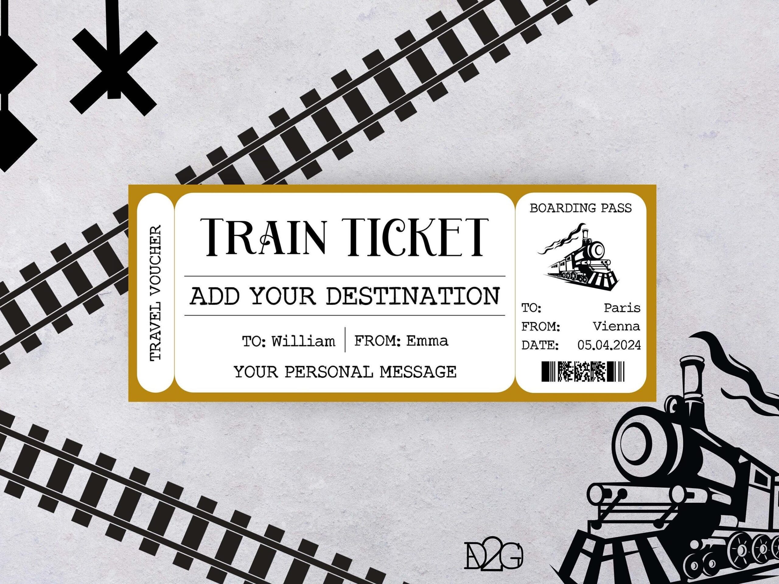 Free Printable Vintage Train Ticket Template