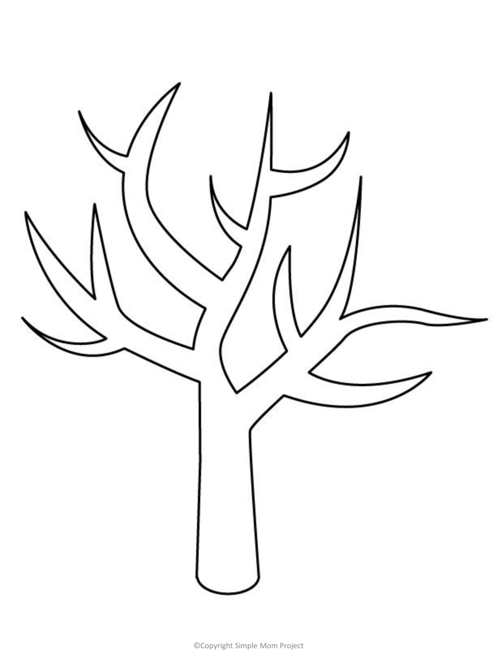 Tree Outline Free Printable Tree Template Shapes Worksheets Library