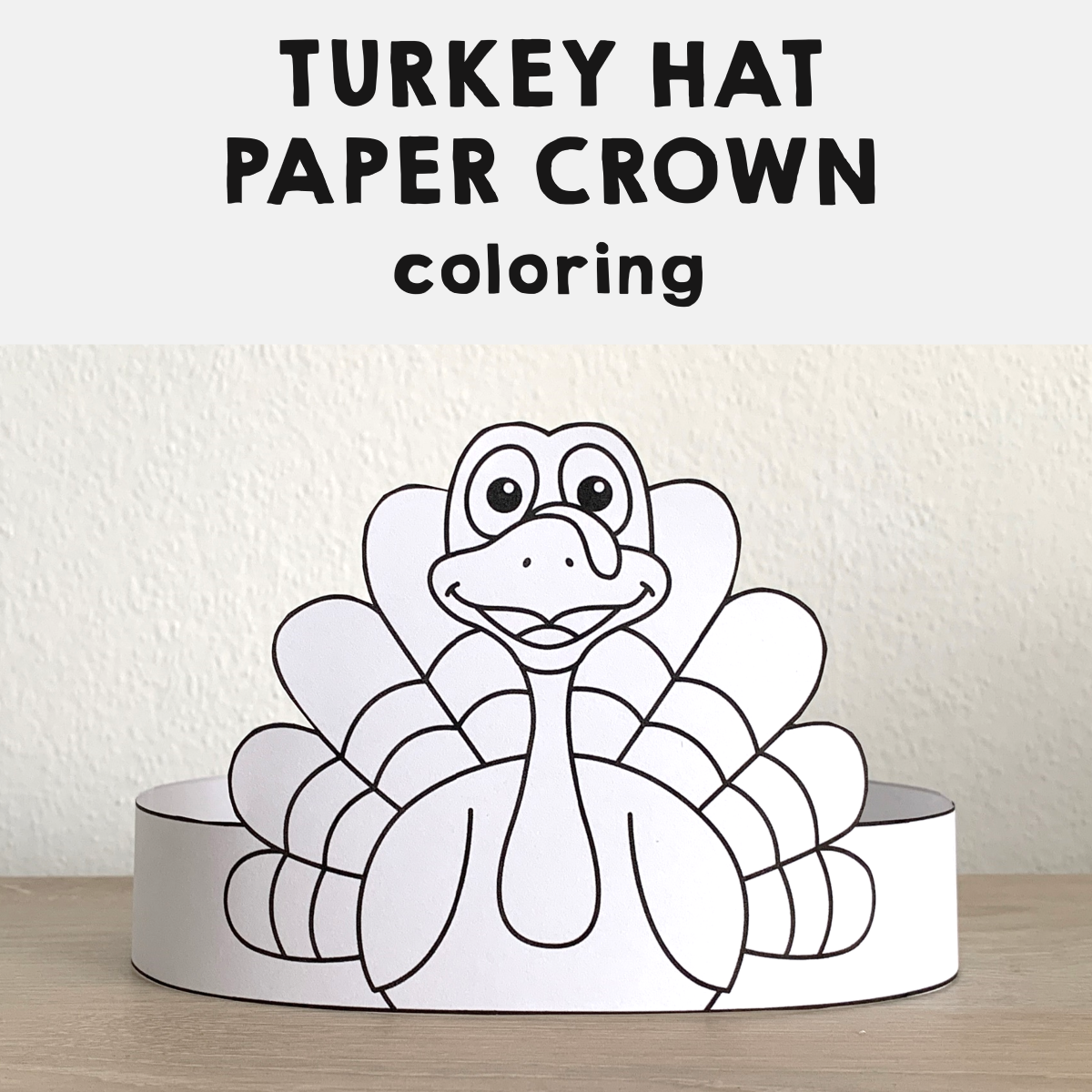 Turkey Hat Paper Crown Printable Coloring Thanksgiving Craft 