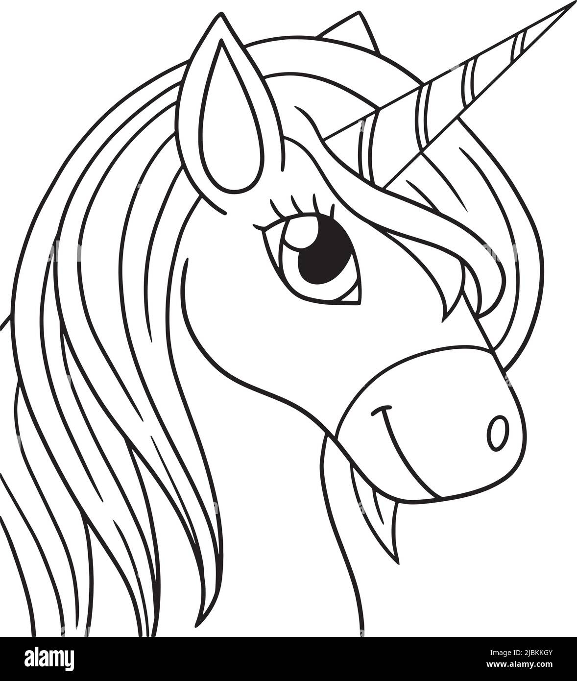 Unicorn Head Isolated Coloring Page For Kids Stock Vector Image Worksheets Library