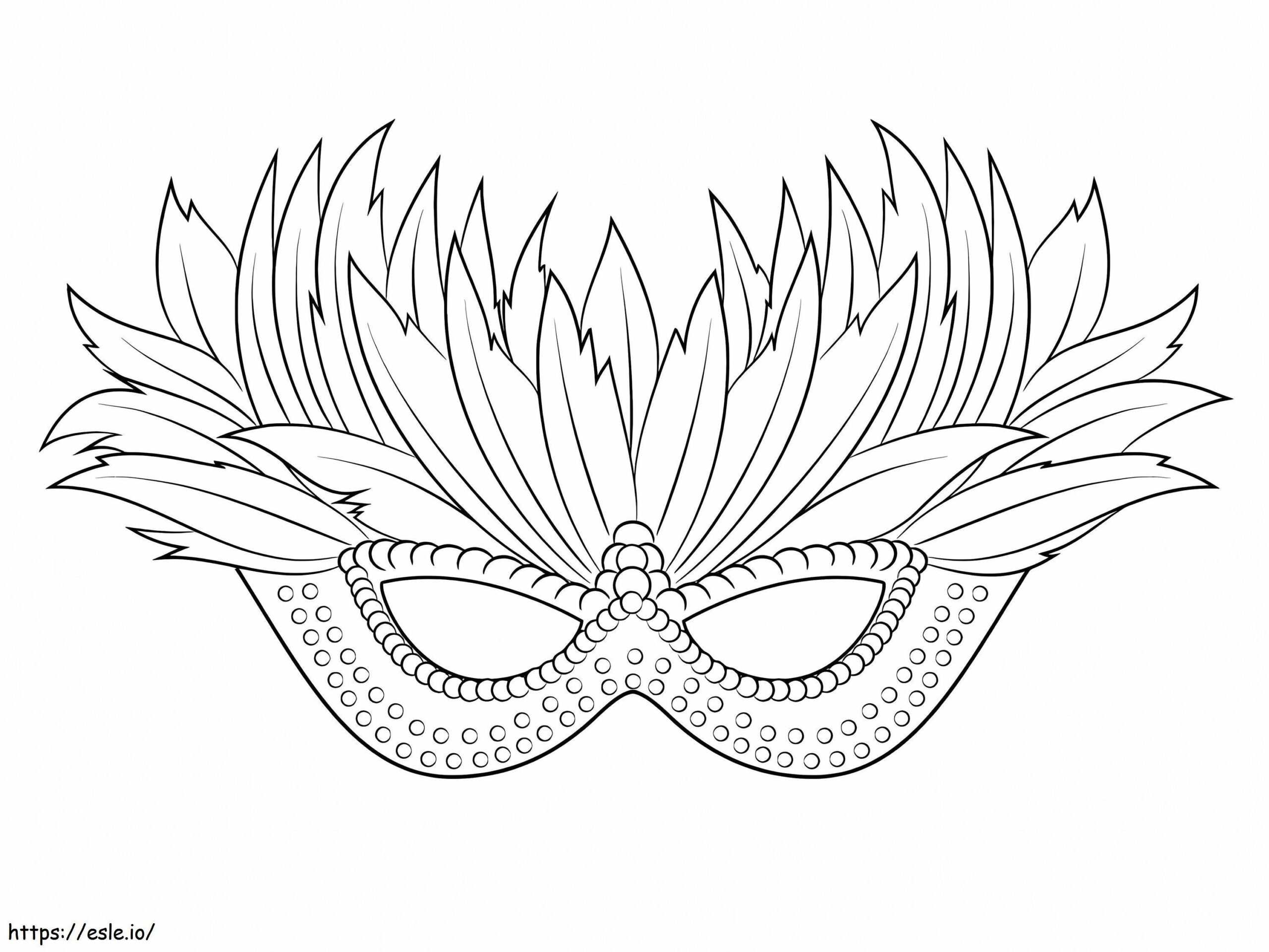 Venetian Mardi Gras Mask Coloring Page