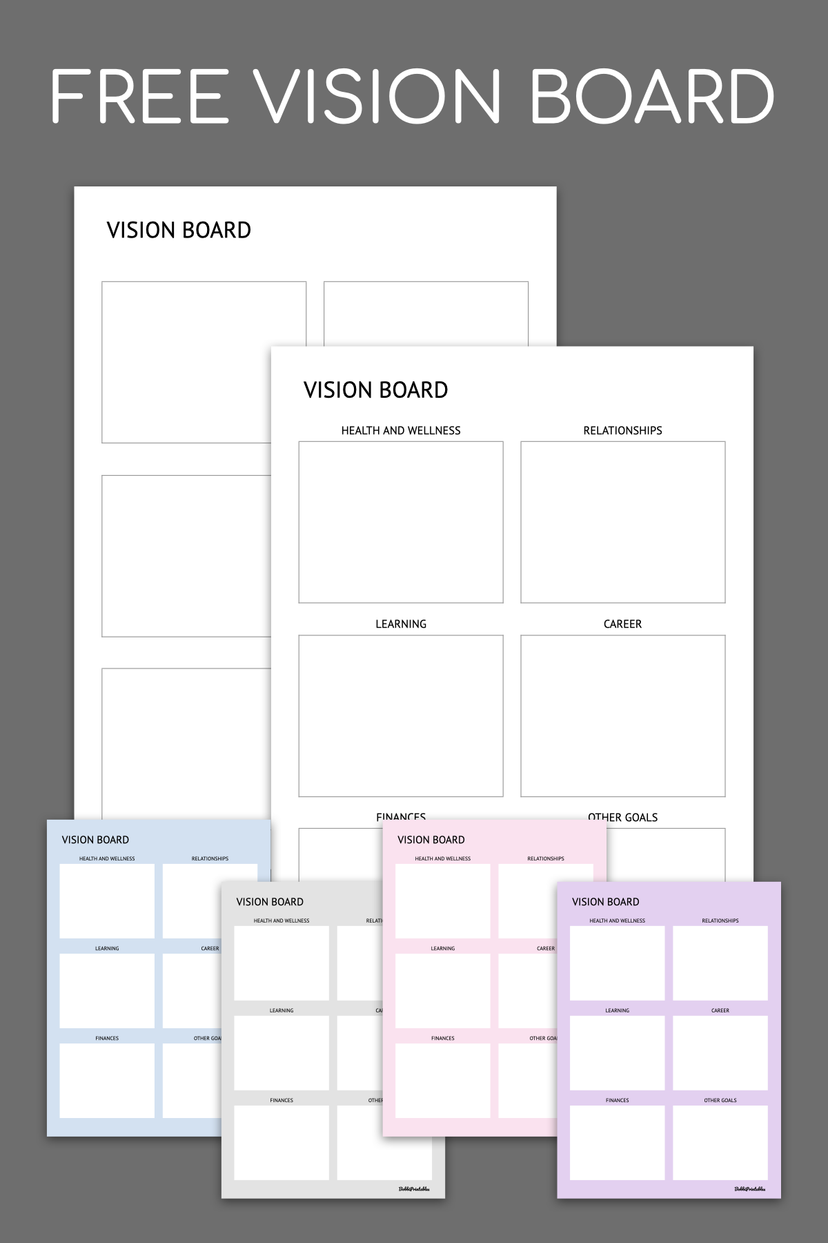 Printable Vision Board Template Free Printable Vision Board Template Free