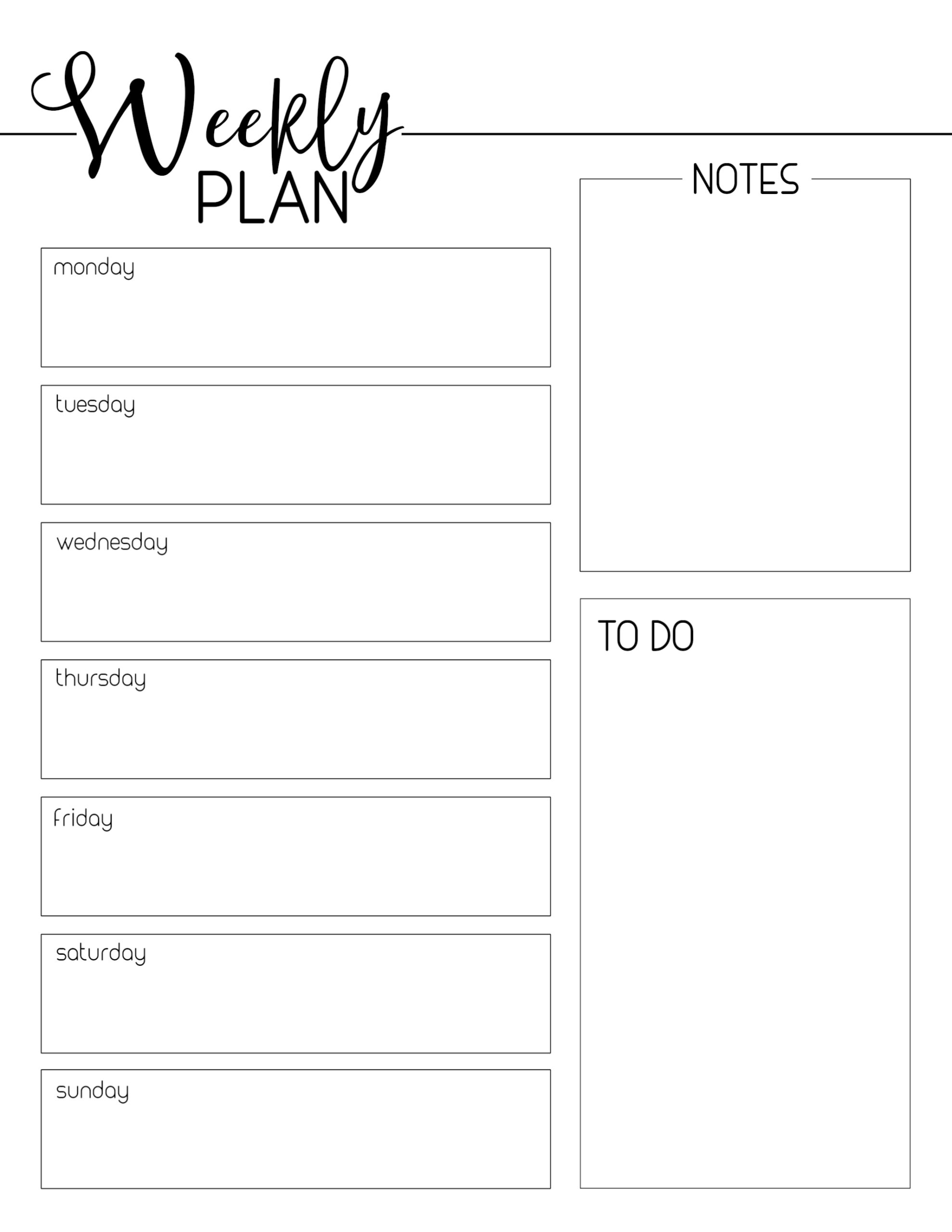 Free Printable Weekly Planner Template Free Printable Weekly Planner Template